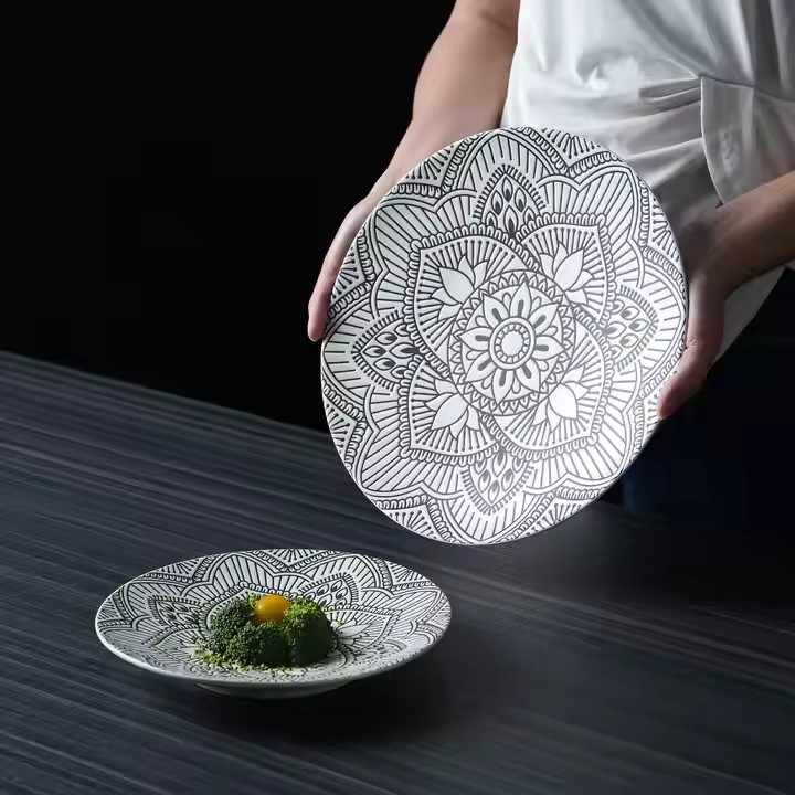 太陽(yáng)花黑白餐盤(pán)