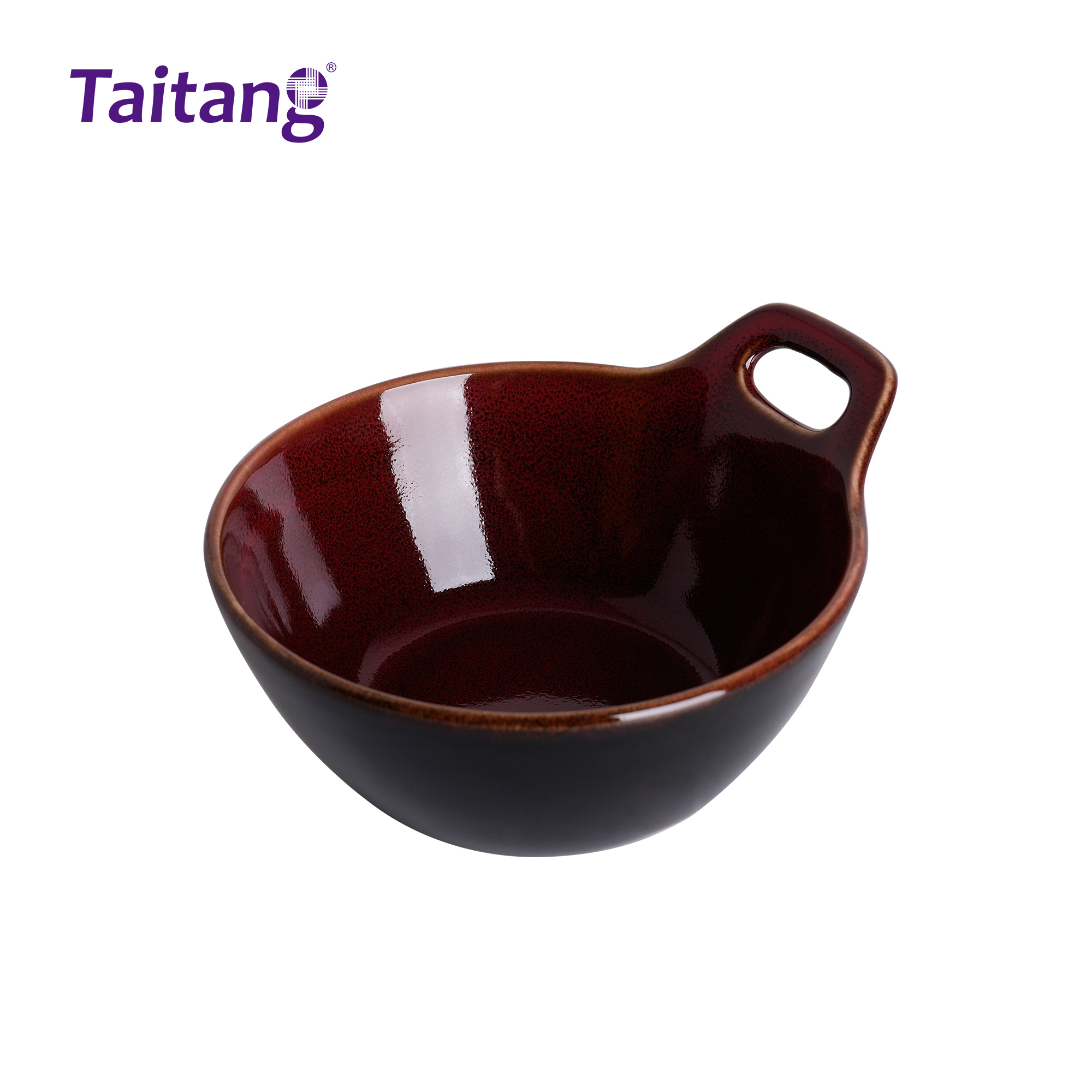 色釉窯變陶瓷餐具-單柄沙拉碗